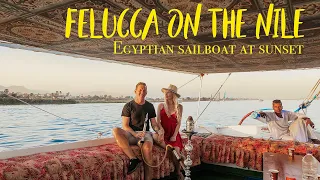 Felluca On The Nile Egyptian Sailboat At Sunset 
