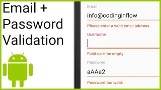 Validate Email Password with Regular Expression - Android Studio Tutorial