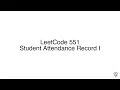 LeetCode 551 Student Attendance Record I