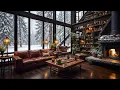 🔥👉 Cozy Cabin Ambience | Crackling Fireplace, Blizzard Sounds \u0026 Snow Falling for Sleep \u0026 Relaxation