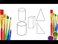 How to Draw 3D Shapes Coloring Pages Kids Learn Drawing For kids