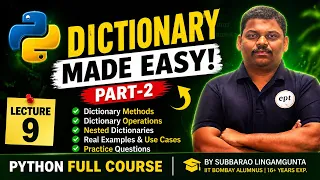 Python Dictionary Full Tutorial Part 2 Lecture 9 All Methods Explained