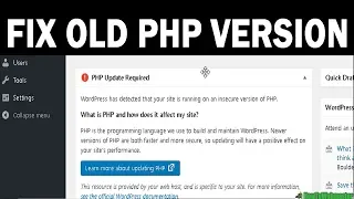 FIX Wordpress Old PHP Version Update Required Notice - How to Change PHP Version