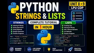 Python Strings Lists in One Shot Complete Python Tutorial for Beginners