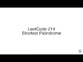 LeetCode 214 Shortest Palindrome