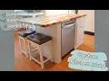 Custom Kitchen Island Build Complete with Dishwasher Seating and Hidden Sliding Garbage Drawer