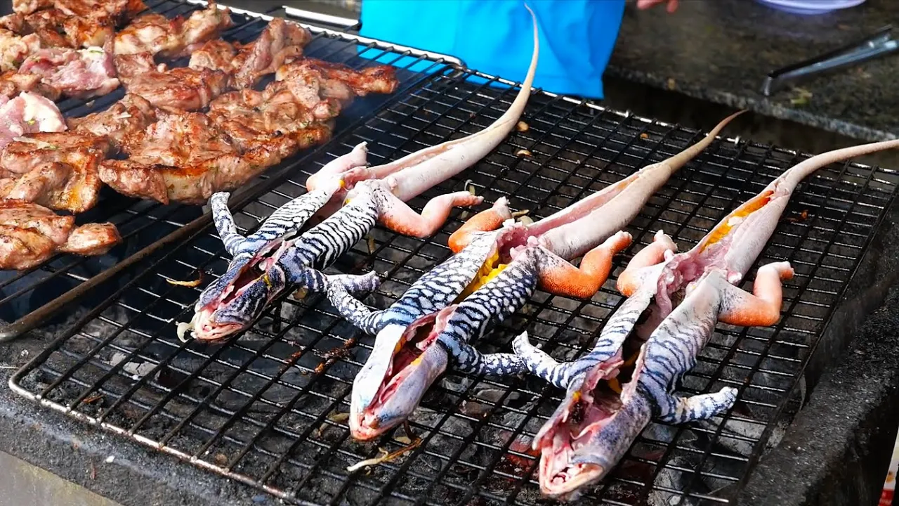 Vietnamese Street Food - SAND LIZARDS Cooked Two Ways Mui Ne Vietnam