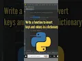 Write a python code reverse keys and values in the dictionary pythonintelugu
