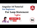Angular 14 Tutorial For Beginners ngFor Directive Example in Angular Angular With testycodeiz