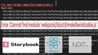 SOLVED Error Cannot find module js Storybook