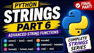 Python Advanced String Functions Easy format encode ord chr Python Course Part 6