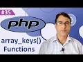 PHP array - keys function PHP tutorial for beginners lesson