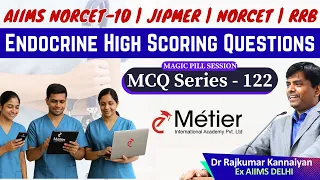 Endocrine High Scoring Questions Magic Pills 122 NORCET - 10 Team Metier Important MCQs