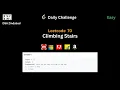 Leetcode 70 Climbing Stairs Daily Challenge Amazon Adobe Microsoft Oyo Flipkart
