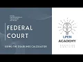 Federal Court Using the Deadlines Calculator