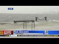 Boston Harbor Splashing Over As High Tide Approaches In Early Stages Of Nor easter