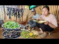 Lagu Village Style Dry Buff \u0026 Green Beans Mix Curry | Buff Recipe with Rice | Beautiful Village Life Vlog