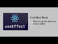 useEffect UseEffect Hook Part 2