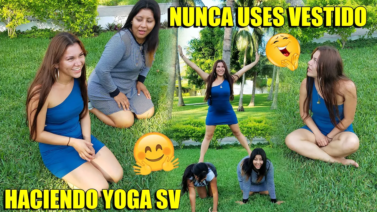 Wendy Aprendiendo Yoga con Sus Amigas Oneyda y Jessica - Chober es Todo Un Experto Da Clases