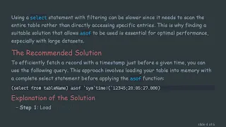 How To Fetch A Record With Timestamp Just Before A Given Timestamp In KDB 