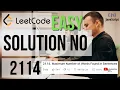 LEETCODE SOLUTION 2114 Maximum Number of Words Found Leetcode for BEGINNERS EASY Javascript