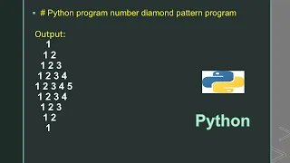 Python program number diamond pattern program