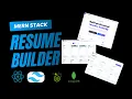 Build a MERN Stack Resume Builder React Node js MongoDB Express Full-Stack Project 2026