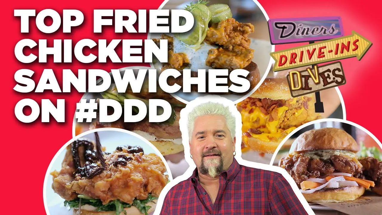 Top #DDD Fried Chicken Sandwich Videos with Guy Fieri   Diners, Drive-Ins and Dives   Food Network