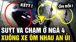 Qua ngã 4 SUÝT VA CHẠM, 3 người đàn ông xuống xe TRẤN AN NHAU trước khi rời đi | Tin 3 Phút