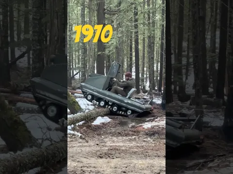 Tractor turning a 1970's ATV