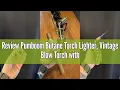 Review Pumboom Butane Torch Lighter Vintage Blow Torch with Continuous Flame Lock and Adjustable Fl