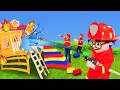 Download Lagu The Kids dressed as firemen build a staircase out of Lego 👷🏡
