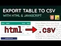 How to export an HTML table to a CSV file in JavaScript - Project