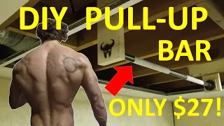 DIY Home Made Inexpensive Basement Pull-Up Bar Home Gym