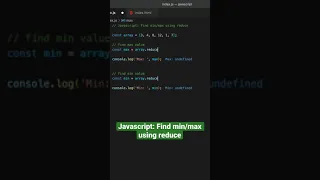 Javascript array find min or max value using reduce method