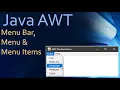 29 Java AWT Creating Menu bar Menu and MenuItems