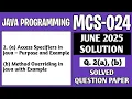 P5 - 2 a b MCS024 June 2025 Solution MCS 024 Solved Question Paper Mcs24 Important Question