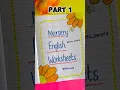 Nursery english diy worksheets ideas