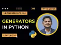 26 Python Generators with examples Advanced Python Tutorial Amit Thinks