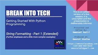 STRING FORMATTING PART 1 Extended