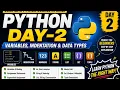 Python Day 2 in Hindi Variables Data Types String List Set Tuple Complete Python Course