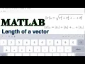 Length of vector in MATLAB