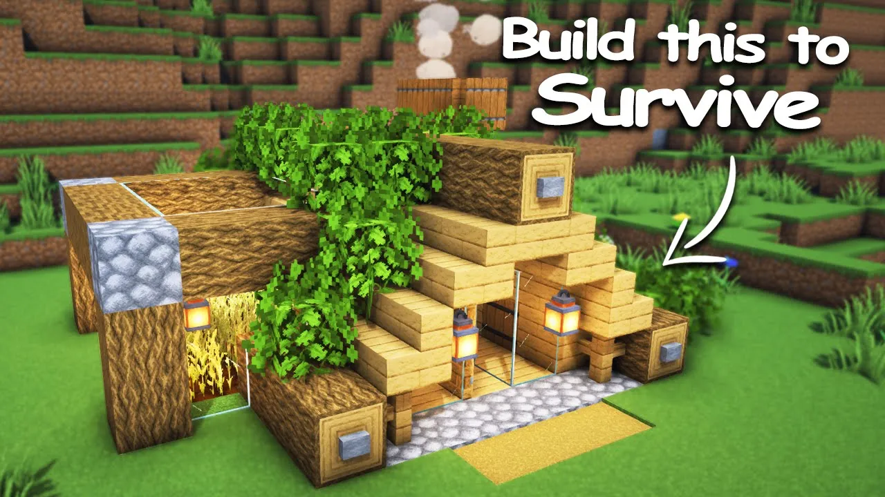Minecraft Small Starter Survival House Tutorial ????