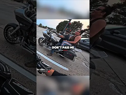 Harley rider gets angryAfter a biker passes him...