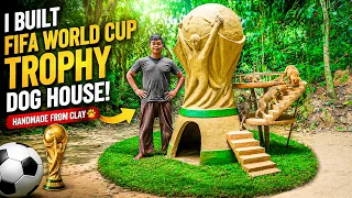 I Built a Giant FIFA World Cup Trophy Dog House 🏆🐶 Handmade from Clay