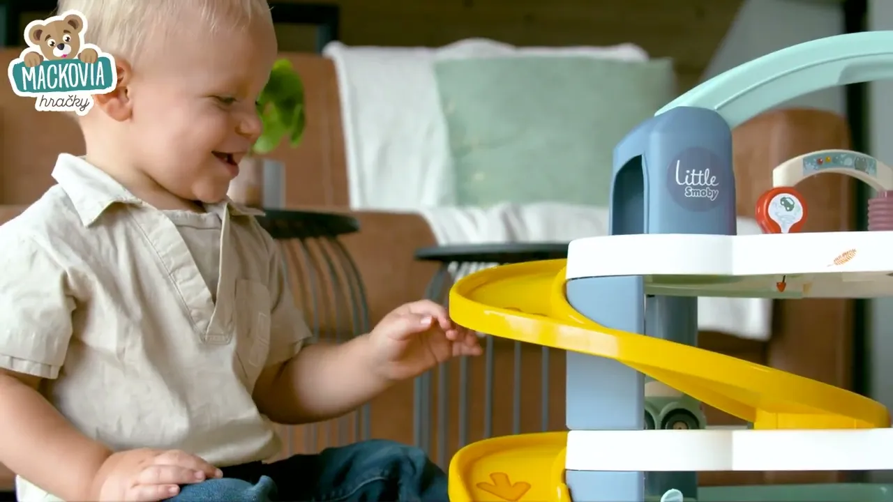 Detské chodítka - Set didaktické chodítko a kočík Trotty Walker 3v1 Little a garáž Smoby - 5