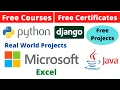 Udemy Free Certificate Courses Django Python Microsoft Excel Real World Projects Online Classes