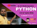 Python Tuples and List Model Question AL ICT 2020