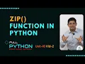 Python Unit16- 2 zip function in python python unzip In Hindi Neeraj Sharma