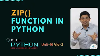 Python Unit16- 2 zip function in python python unzip In Hindi Neeraj Sharma